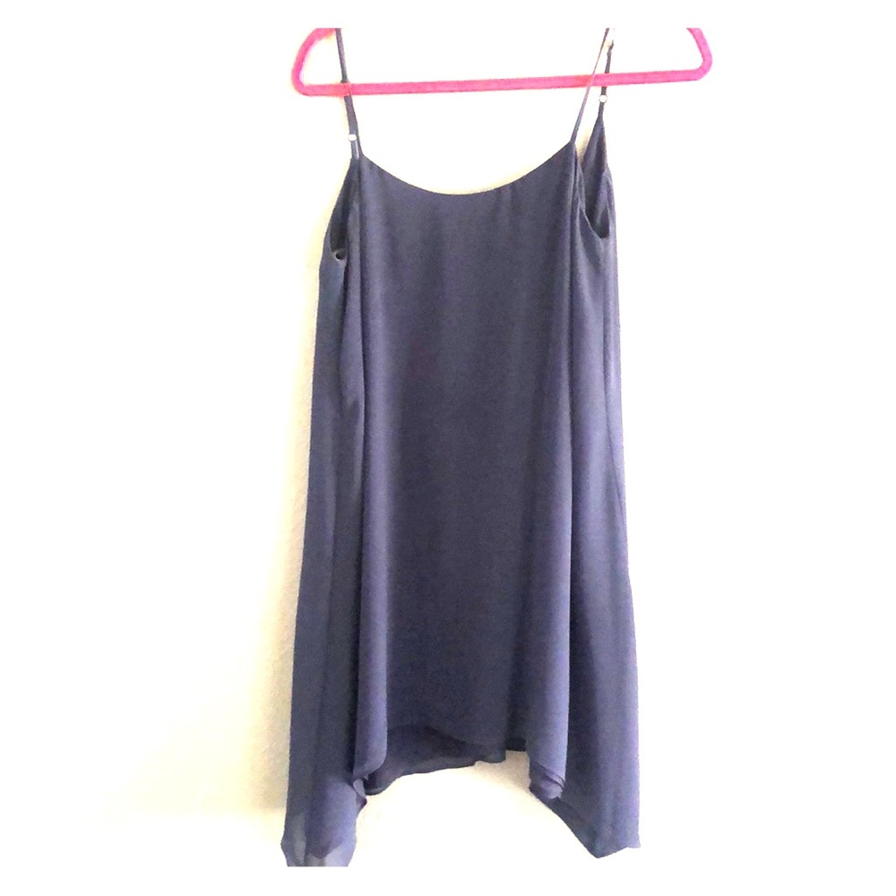 BCBGeneration Navy Low Back Tank Shark Bite Dress